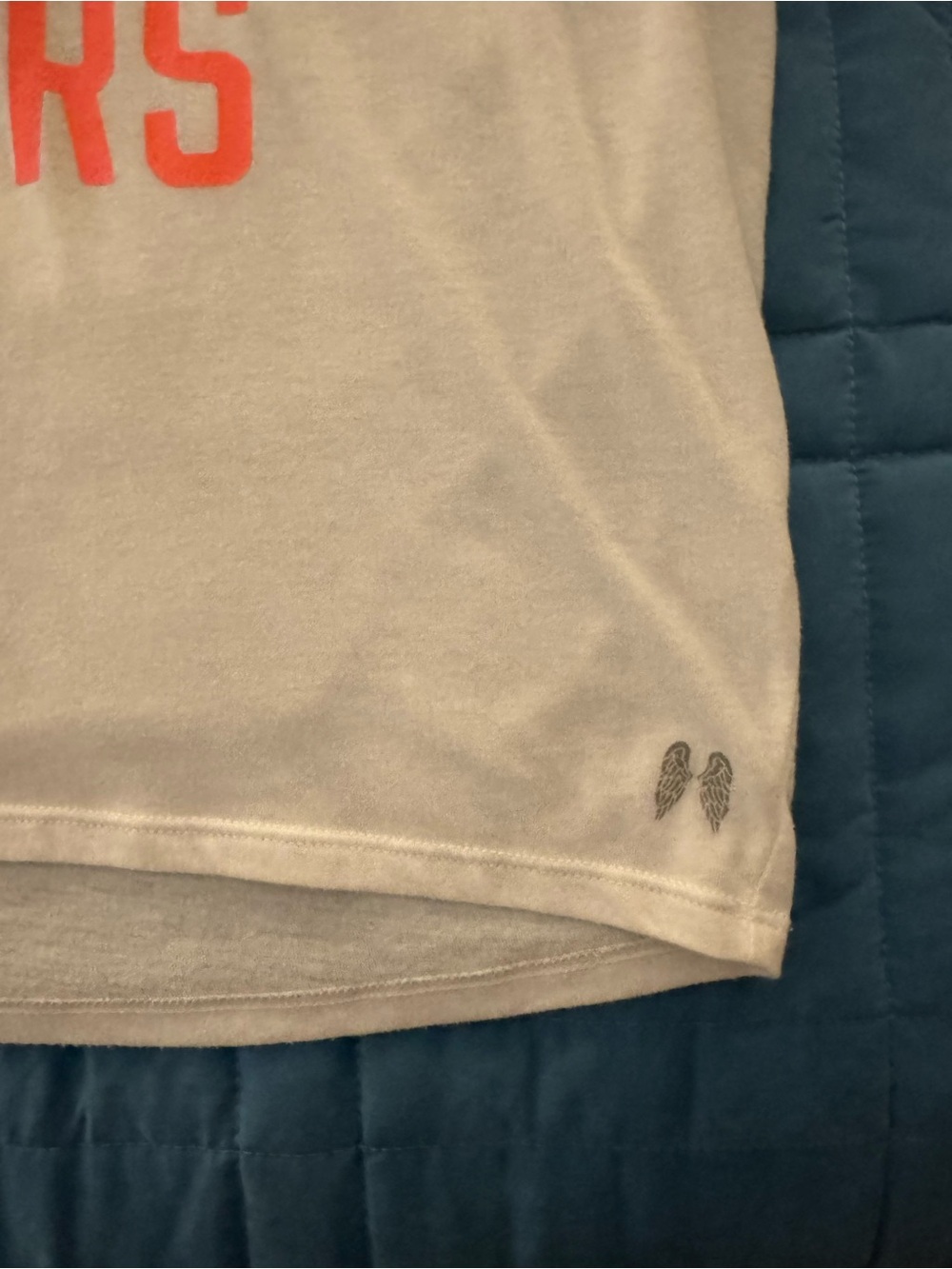 $12 or Bundle 3/$30 - Victoria’s Secret White Long-Sleeve Tee with Coral Graphic - Picture 5 of 5